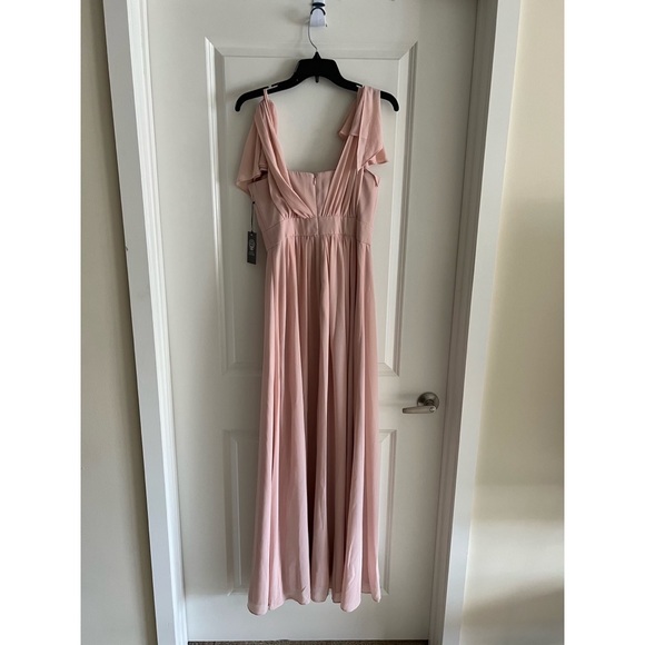Vince Camuto  Light Pink Chiffon Floor Length Gown - Picture 2 of 4